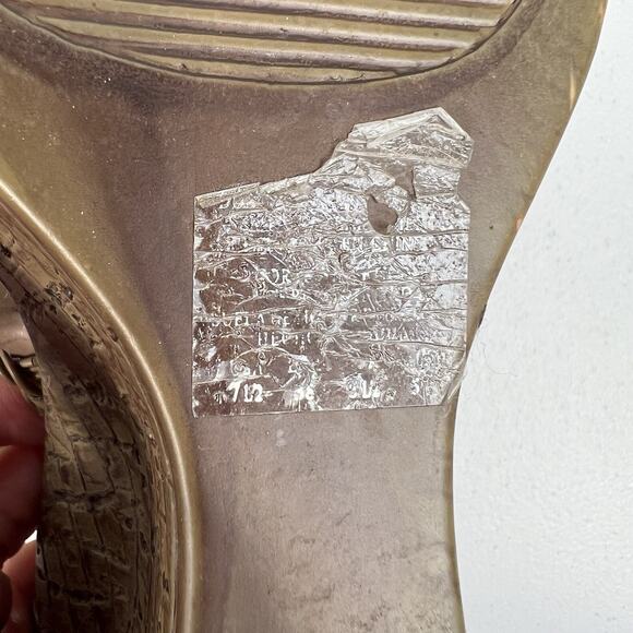 Bongo 7.5 Sandals Vintage 90’s Y2K 3" Wedge Heels Platform Woven Brown Shoes - Picture 11 of 12